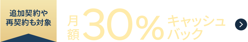 「月額料金30%キャッシュバック」キャンペーン