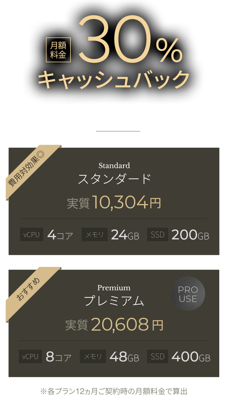 月額料金30%キャッシュバックキャンペーン 2026年11月26日(木) 17:00 まで