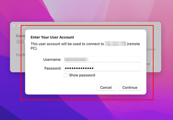 �ѥ���ɤ����Ϥ�����Continue�ץܥ���򥯥�å�