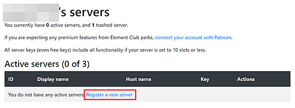 Register a new serverפ򥯥å