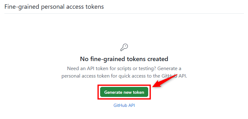 画像：「Generate new token」をクリックする
