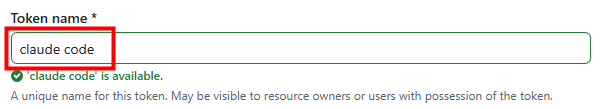 画像：「Token name」を設定する