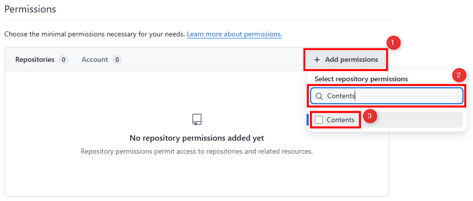 画像：「Permissions」を設定する