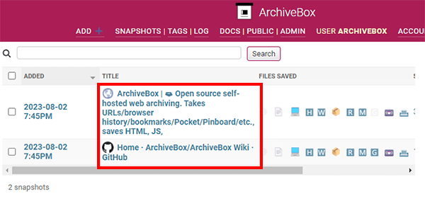 タイトルをクリック