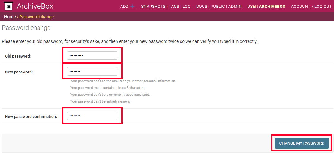 パスワード入力